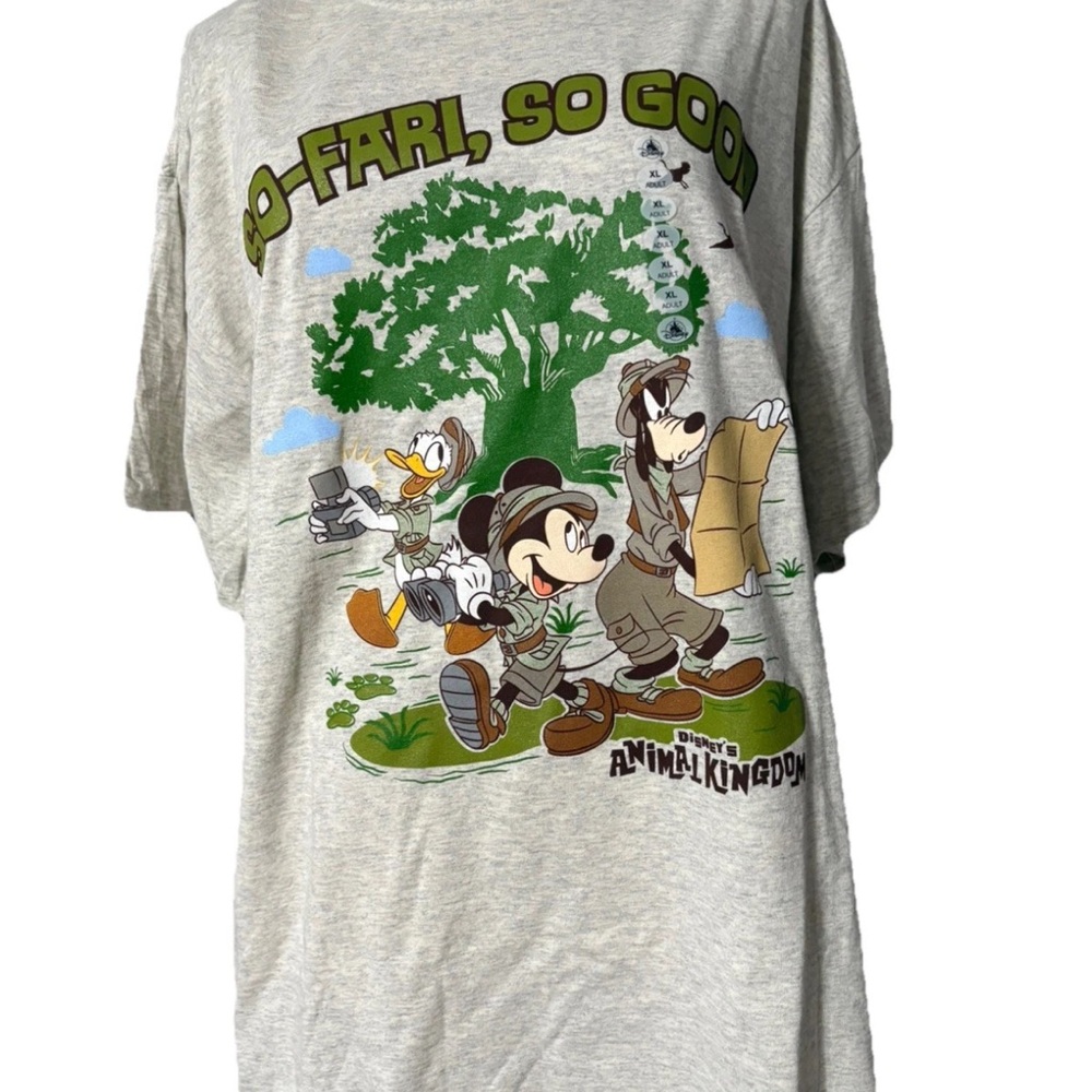Disney Gray Short Sleeve Tee with Cartoon Graphic